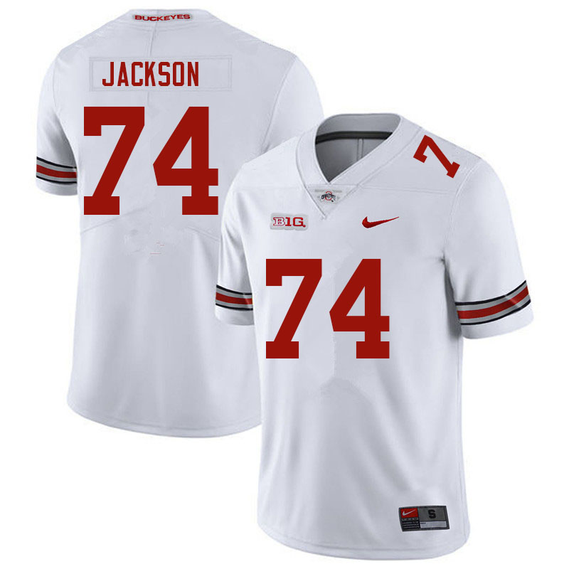 Ohio State Buckeyes #74 Donovan Jackson College Football Jerseys Sale-White